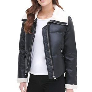 Levi’s Faux Leather Puffer Jacket with Sherpa lining